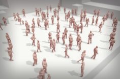 Lowpoly People Crowd 3D Model