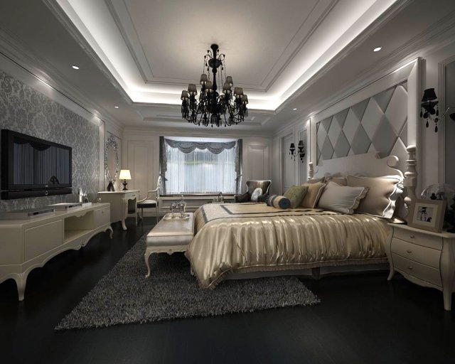 Luxury stylish interior master Bedroom – 35 3D Model