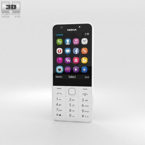 Nokia 230 Dual SIM White 3D Model