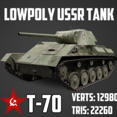 T-70 USSR Real Tank GameReady 3D Model