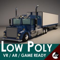 Low-Poly Cartoon Lorry Truck 3D Model