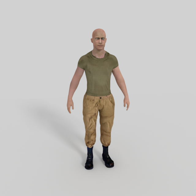 Male soldier 3D Model