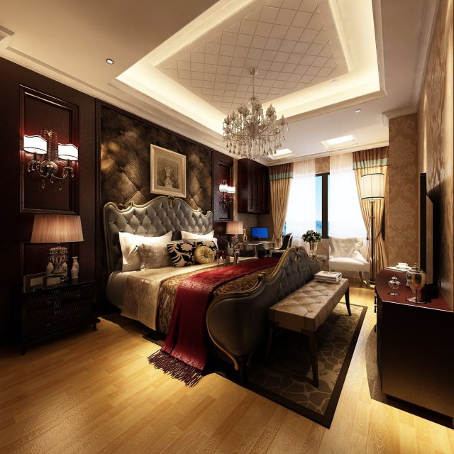 Beautifully stylish and luxurious bedrooms 75 3D Model