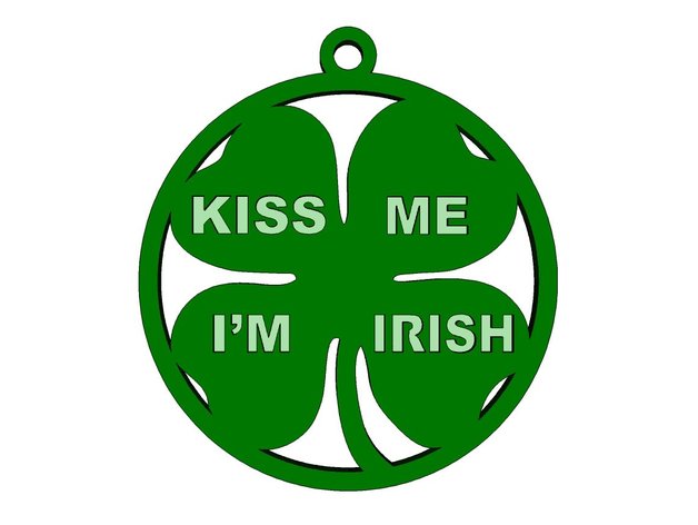 Kiss Me I’m Irish Pendant 3D Print Model