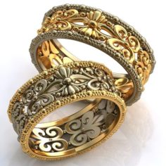 Wedding rings-SET 20 3D Model