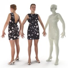 Socialite Woman A-pose 3D Model