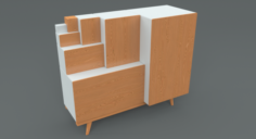 Japanese Step-Chest Cabinet 3D Model