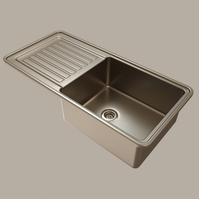 Stainless steel kitchen sink 3D Model