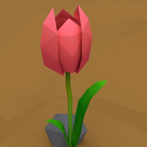 Tulipan Low Poly						 Free 3D Model