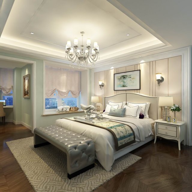 Bedroom – European style -9441 3D Model
