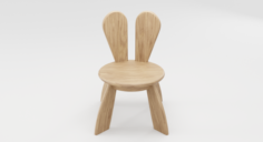 Kid Wooden Minimalistic Chair 3D Model
