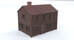 Landscape Wooden House 3D Model