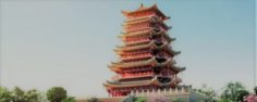 Chinese ancient tower 3D Model