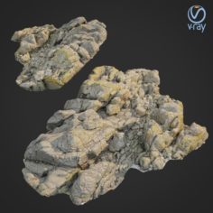 3d scanned rock cliff L 3D Model