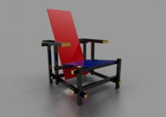 Red and Blue Chair by Gerrit Thomas Rietveld 3D Model