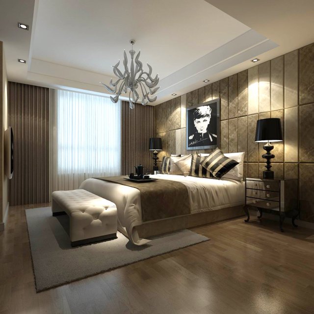 Luxury stylish interior master Bedroom – 06 3D Model