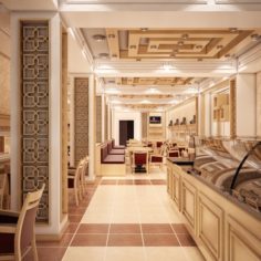 Restaurant Interior 01 V2 3D Model