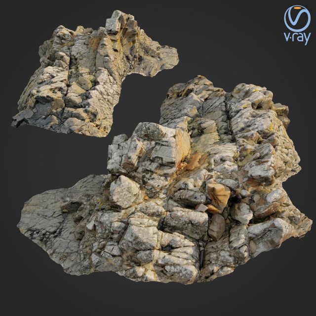 3d scanned rock cliff O 3D Model
