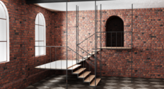 Premises Brick Wall Interior 3D Model