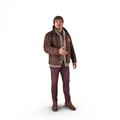 Casual Man Greeting 3D Model