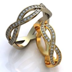 Wedding rings-SET 8 3D Model