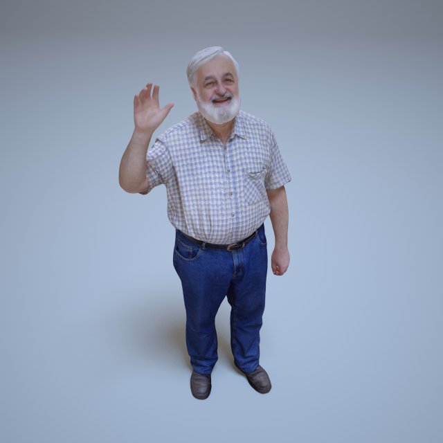 Casual Oldman Welcomes 3D Model