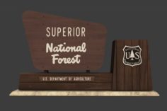 National Forest Sign 3D Model