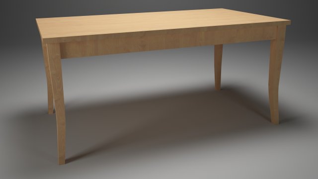 TABLE FOR KITCHEN-DINING ROOM – WOOD MATERAL Free 3D Model