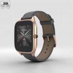 Asus Zenwatch 2 163-inch Rose Gold Case Taupe Leather Band 3D Model
