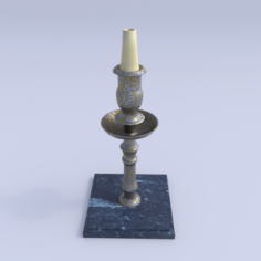 Candlestick on a marble stand 3D Model