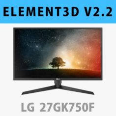 E3D – LG 27GK750F-B Monitor 3D Model