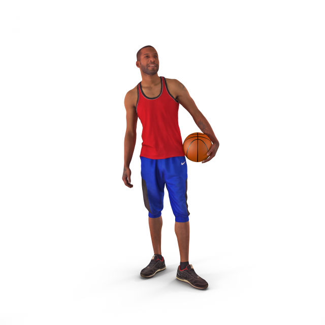 Sportman With Ball 3D Model