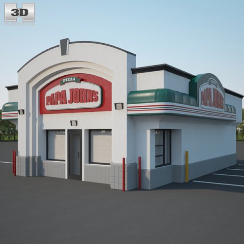 Papa Johns Pizza Restaurant 01 3D Model