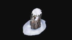 3D Stump with snow 3 VR 3D Model