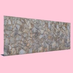 Colorful Stone Wall 3D Model