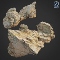 3d scanned rock cliff S 3D Model