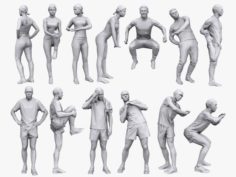 Lowpoly People Fitness Pack 3D Model