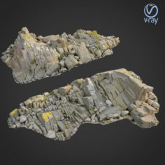 3d scanned rock cliff N 3D Model