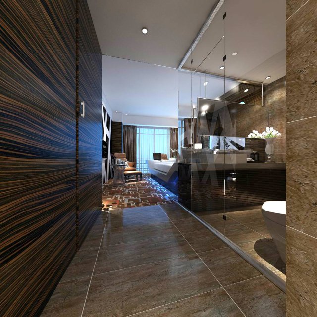 Luxury stylish interior master Bedroom – 14 3D Model