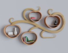 Wall shelf in the form of a plant 3D Model