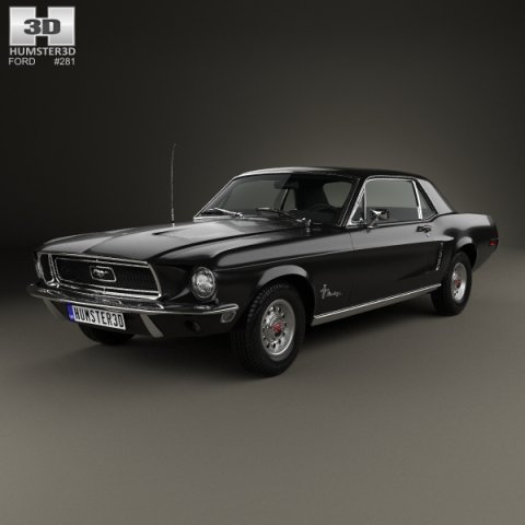 Ford Mustang Hardtop 1968 3D Model
