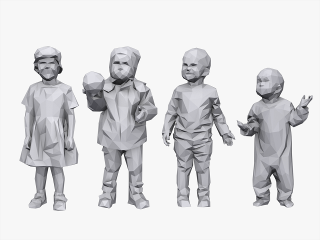 Lowpoly Children Pack 3D Model