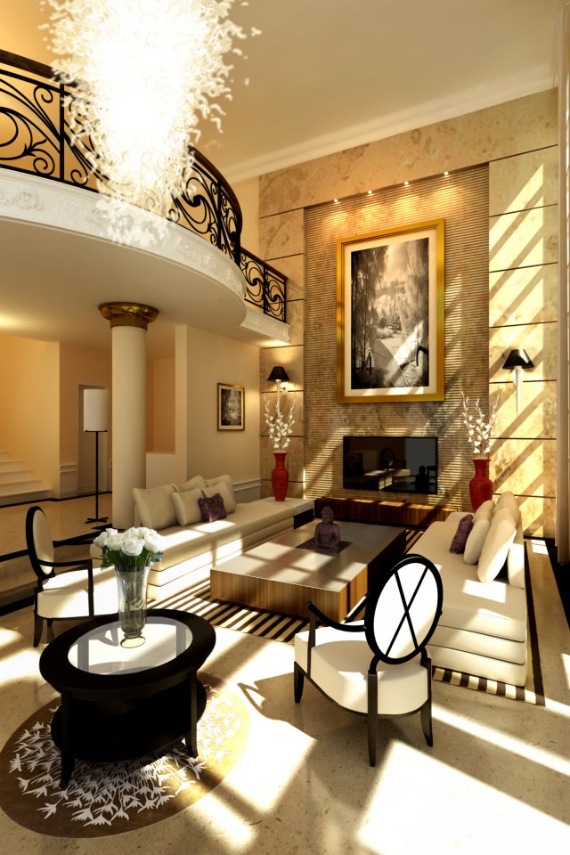 Classic Livingroom 03 Free 3D Model