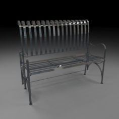 Terrace steel bench 3D Model