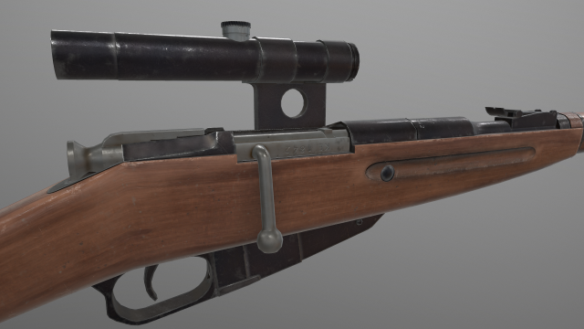 Rifle of Mosin PBR 3D Model