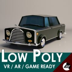 Low-Poly Cartoon Limousine Car 3D Model