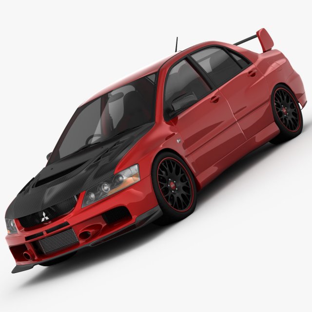 Mitsubishi Lancer Evo 9 Carbon 2007 3D Model