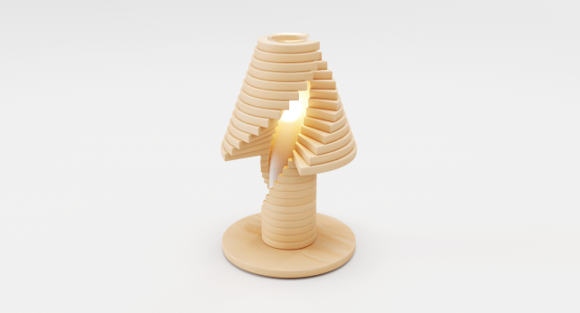 Creative Wooden Table Lamp 3D Model