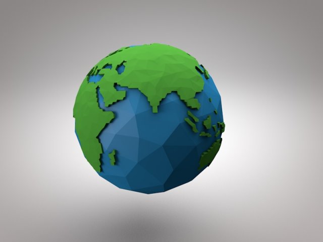 Earth low poly 3D Model