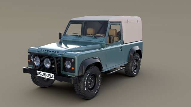 1985 Land Rover Defender 90 with interior ver 2 3D Model